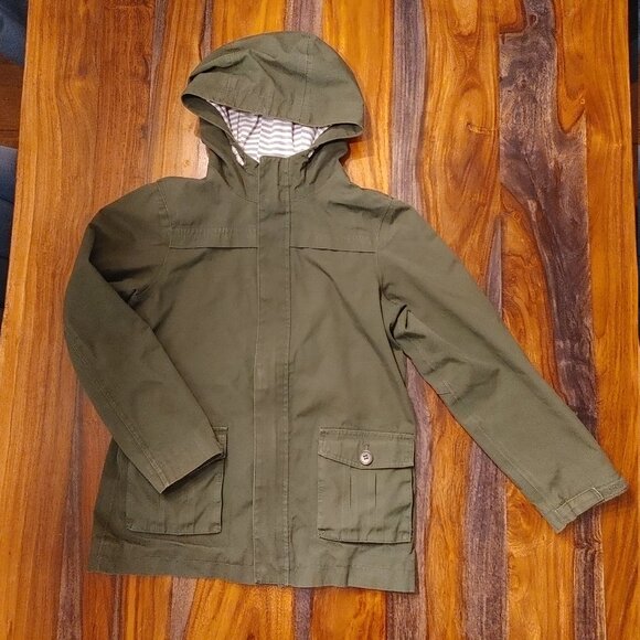 MOUNTAIN WAREHOUSE Girl's Khaki Green Cotton Hooded Jacket - Size 11/12 - Picture 1 of 4